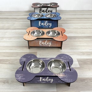 BUNDLE DEAL for Dog Bowl Stand Pet Mat Comes With Bowls Multiple Sizes Pet Feeder Elevated Dog Feeder Raised Dog Bowl Stand  FS04