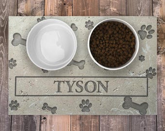 Personalized Dog / Cat Food Mat, Dog / Cat Bowl Mat, Pet / Dog / Cat Placemat, Machine Washable Dog / Cat Feeding Mat, Custom Pet Gift PM02
