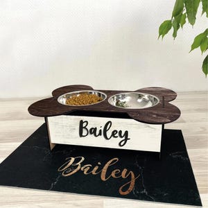 Dog Bowl Stand Comes With Bowls Multiple Sizes Pet Feeder Elevated Dog Feeder Raised Dog Bowl Stand Personalized Dog Feeder FS04