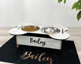 Dog Bowl Stand Comes With Bowls Multiple Sizes Pet Feeder Elevated Dog Feeder Raised Dog Bowl Stand Personalized Dog Feeder FS04