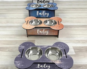 Dog Bowl Stand Comes With Bowls Multiple Sizes Pet Feeder Elevated
