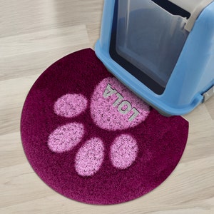 Personalized Cat Litter Mat Anti Slip Pet Mat Washable Pet Placemat Custom Pet Gift PM13