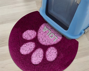 Personalized Cat Litter Mat Anti Slip Pet Mat Washable Pet Placemat Custom Pet Gift PM13
