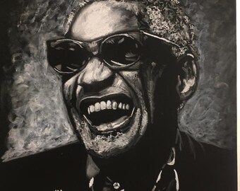 Ray Charles pastel drawing