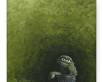 Oscar the  Grouch Gallery Wrap Canvas | Muppet Art | by artist Ken Williams | Free Shipping in the U.S.