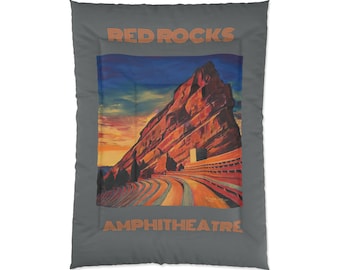 Red Rocks Amphitheatre Comforter | Morrison Colorado Art Blanket