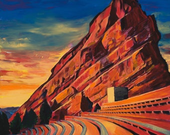 Red Rocks Amphitheater Quality Print | art by artist Ken Williams | Free Shipping