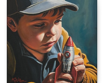 Boy and Rocket Canvas Gallery Wrap | Ken Williams Art