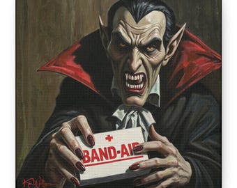 Empathetic Vampire Canvas Print | Spooky Halloween Art by Ken Williams