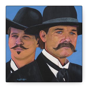 Tombstone Duo Canvas Gallery Wrap Canvas | Wyatt Earp and Doc Holiday art by artist Ken Williams | Free Shipping in the U.S.