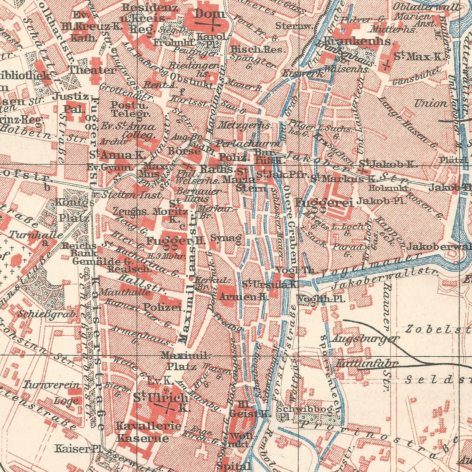 Augsburg 1904 vintage map Old Book pages Antique | Etsy