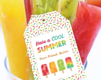 Have a Cool Summer Freeze Pop Tag PRINTABLE, End of Year Popsicle Favor Tag, Classroom Last Day of School Ice Pop Tag, Digital Download