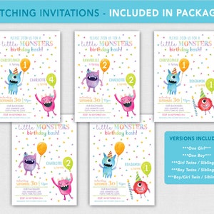 Monster Birthday Party Decorations PRINTABLE Package, Little Monster ...