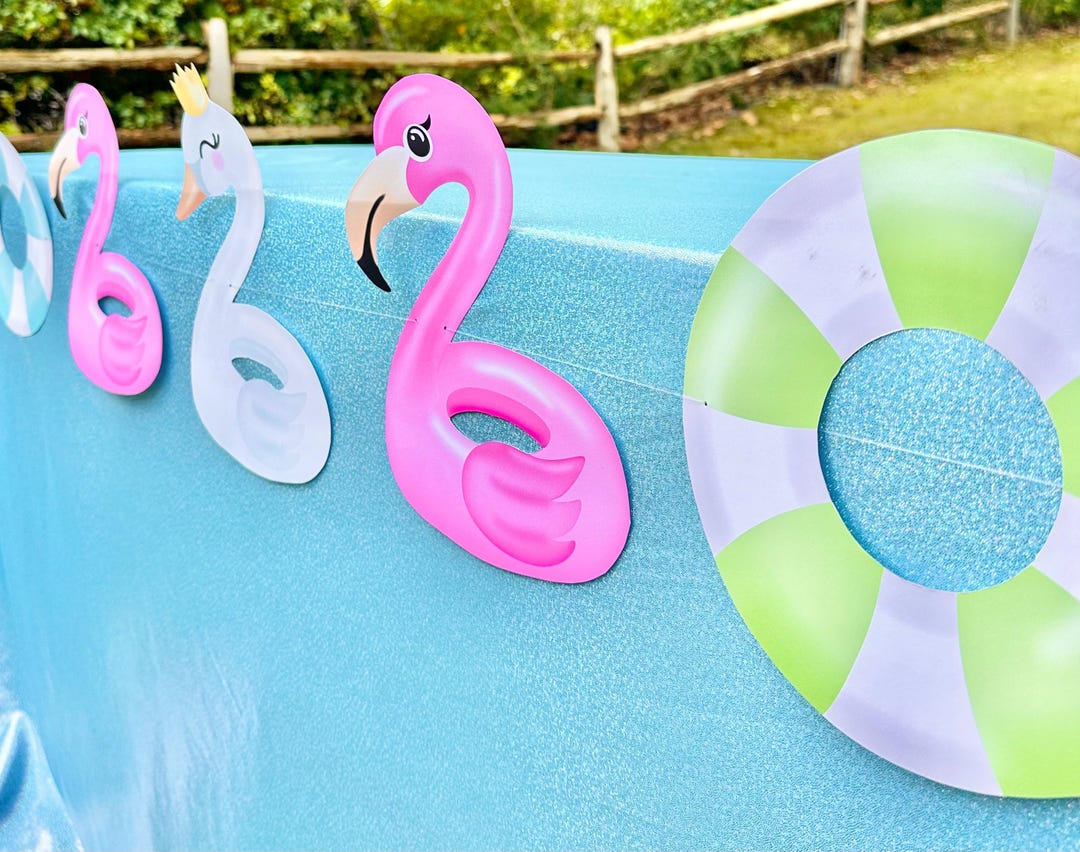 Pool Float Garland PRINTABLE, Flamingo Pool Floatie Party Decorations ...