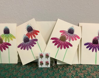 Cards/ Note cards/ Stationary/ Paper/ Handmade/ Hand painted/ Greeting cards/ Blank Cards/ Thinking of you/ Love you/ Miss You/ Invite