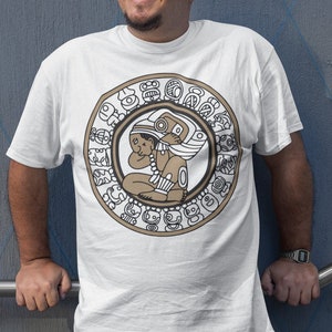 Mexican Mayan Art Print T-Shirt with Unique Design for Men