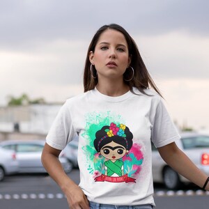 Chicas mexicanas ropa mexicana chica camisa mexican folk arte impresión arte popular México camisa méxico mujeres regalo para mujer imagen 1