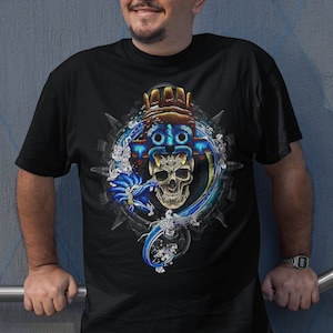 Aztec Gods T-Shirt with Tlaloc and Quetzalcoatl Art for Men