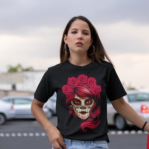 Mexican Catrina Mexicana Latina Art Dia de los Muertos Women&#39;s Shirt