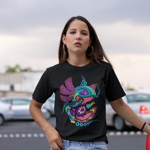 Mexican Axolotl Art Print Shirt for Women - Unique Animal Lover Gift