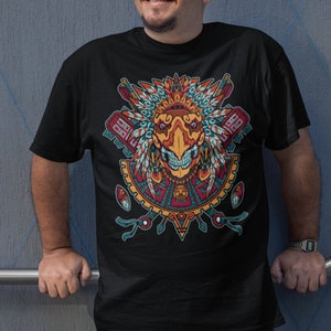 Men&#39;s Aztec Eagle Warrior Art Mexican T-Shirt Clothing