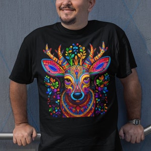 Deer Huichol Art T-Shirt Mexican Themed Gifts Arte Regalo para Hombre