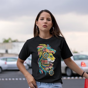 Aztec Art Women’s Jaguar T-Shirt - Unique Mexican Balam Print Gift