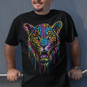 Unique Jaguar Print Mexican Art T-Shirt for Men