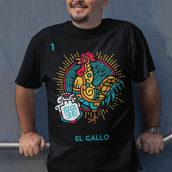 Loteria mexicana mexican t-shirt el gallo loteria shirt artesanias mexicanas mexican shirt men loteria art mexican clothing men