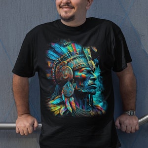 Aztec Warrior Art Mexican T-Shirt for Men - Unique Gift