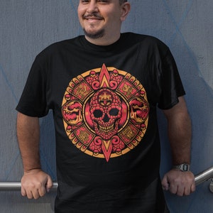 Aztec Calendar Shirt Aztec Art Print Mexican Shirt Men Aztec Shirt Mens