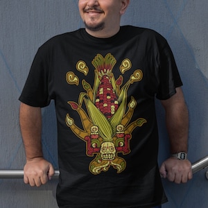 Stylish Aztec Art Elote Graphic T-Shirt for Men - Unique Mexican Apparel Gift
