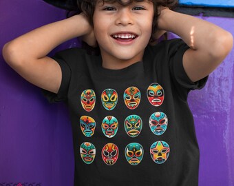 Kids Lucha Libre T-Shirt: Vintage Mexican Wrestler Mask