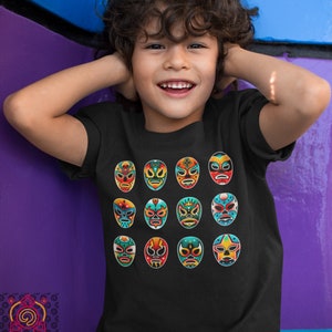Camiseta Lucha Libre Legal para Crianças - Roupas Vintage Mexican Wrestler Mask