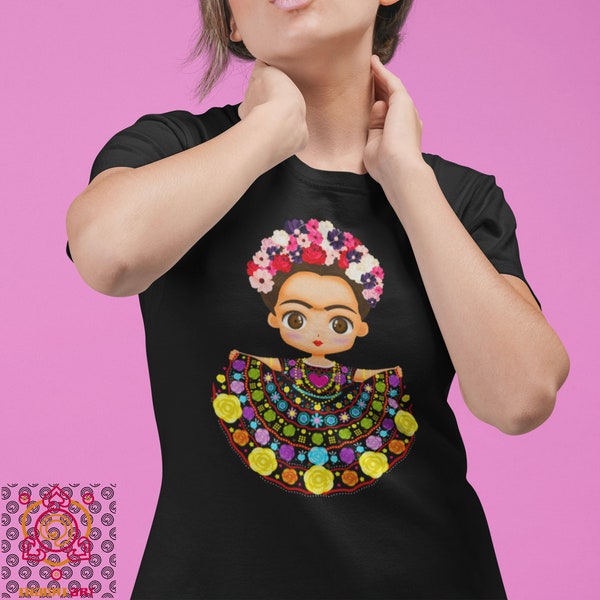 Camisa de niña mexicana ropa mexicana regalo para mujer camisas latinas camisa mexicana colorida camiseta gráfica de moda