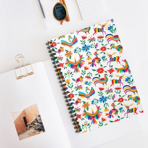 Colorful Otomi Print To-Do List Notebook with Spiral | Mexican Art Writing Journal