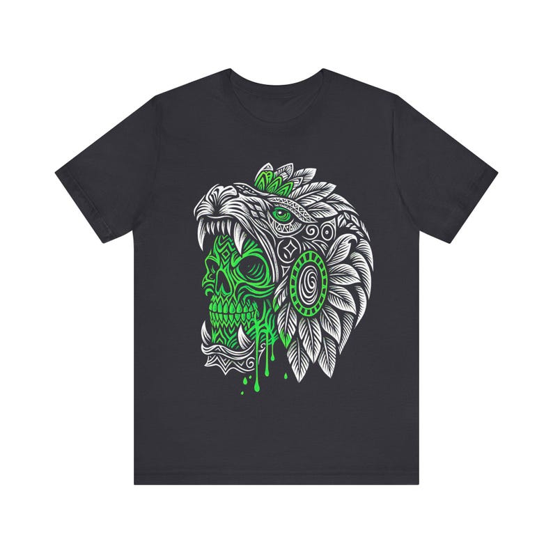 Aztec Balam Jaguar Warrior T-shirt | Mexican Skull Headdress | Cultural ...
