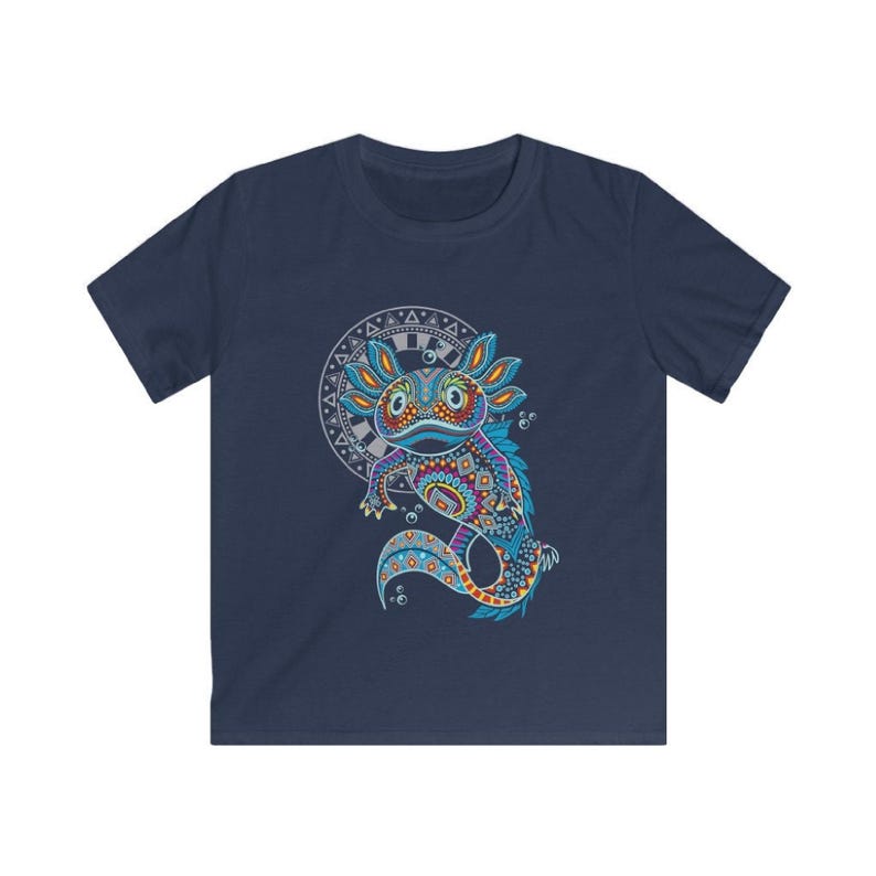 Kids Axolotl Shirt – Mexican Folk Art Ajolote Youth Graphic Tee