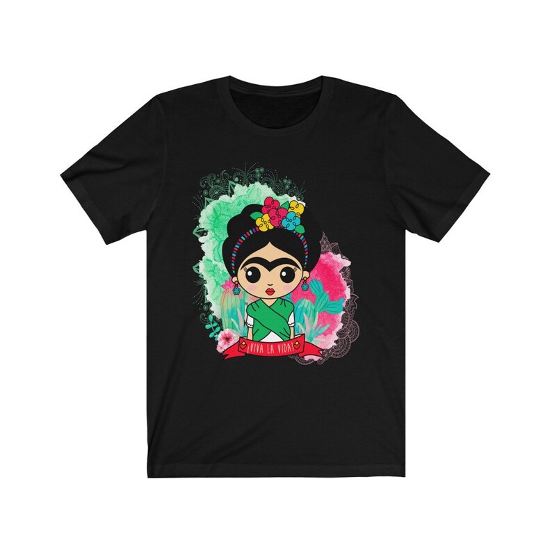 Chicas mexicanas ropa mexicana chica camisa mexican folk arte impresión arte popular México camisa méxico mujeres regalo para mujer Black