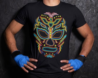 Mexican Wrestler Mask T-Shirt: Lucha Libre Artisan Clothing