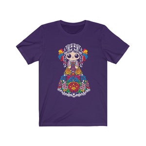 Muñecas mexicanas camiseta mexicana camisa mexicana camisa mexicana mujeres chicas mexicanas ropa arte mexicano impresión artesanias mexicanas Team Purple