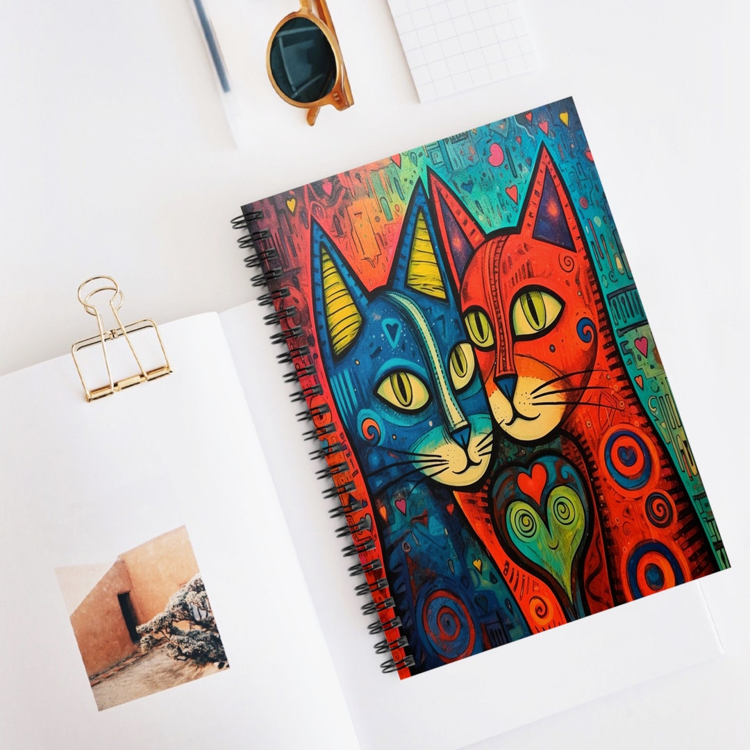 Cute Cat Themed Spiral Notebook for Cat Lovers - Funny A5 Lined Travel ...