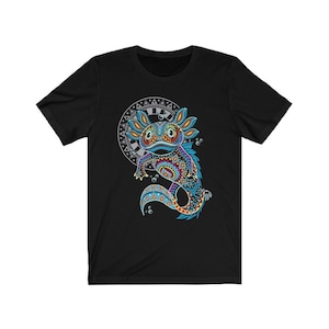 Aztec Axolotl Print Mexican T-Shirt for Men - Unique Artesanias Design