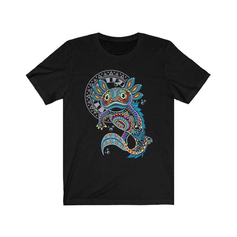 Aztec Axolotl Print Mexican T-Shirt for Men - Unique Artesanias Design