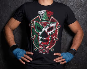 Lucha Libre Shirt for Men, Mexican Wrestler Mask Tee, Tricolor Mexico Gift