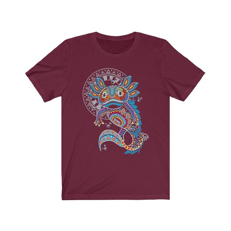 Aztec Axolotl Print Mexican T-Shirt for Men - Unique Artesanias Design