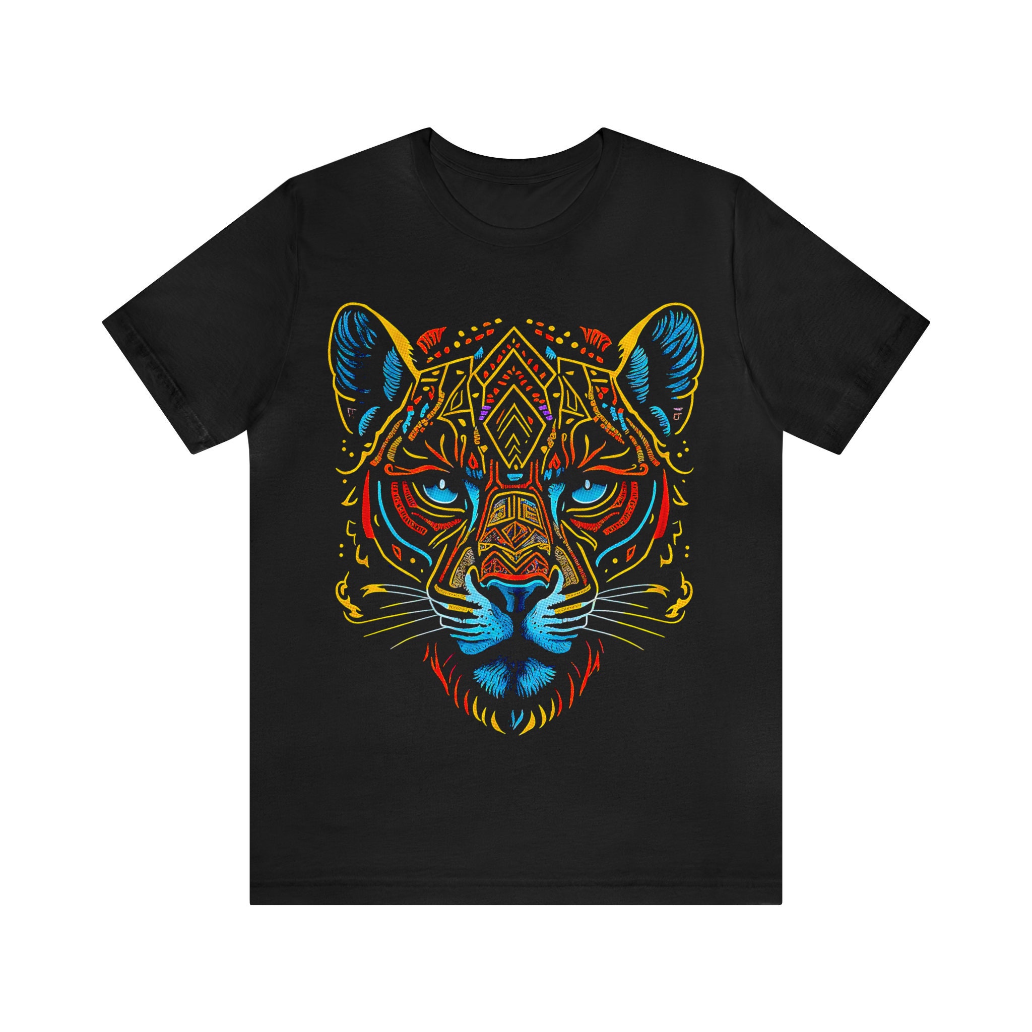 Unique Mexican Jaguar Print T-shirt: Artistic Men