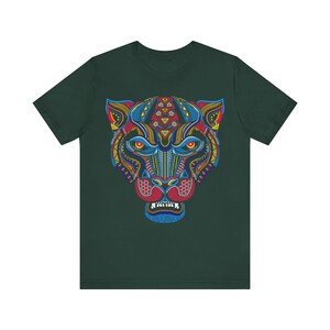 Unique Huichol Jaguar Art Mexican Vintage Graphic Plus Size Aztec T-shirt