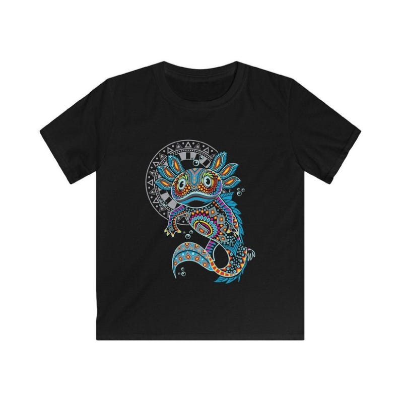 Kids Axolotl Shirt – Mexican Folk Art Ajolote Youth Graphic Tee