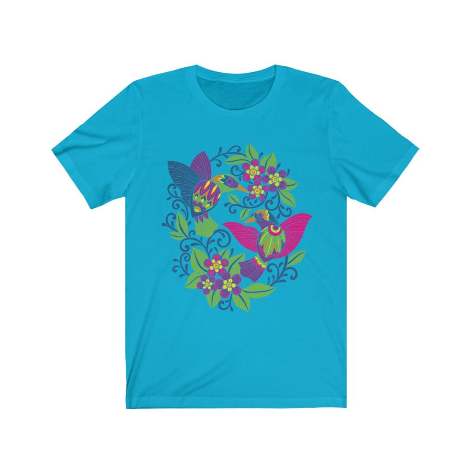 Hummingbird Print Mexican Tshirt Mexican Shirt Women Bird - Etsy